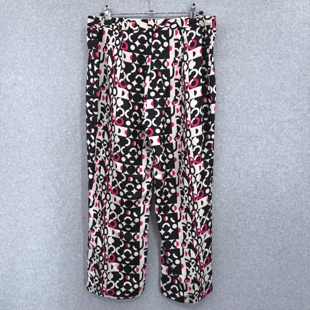Alice & Trixie Silk Geometric Print Pants Women 8 Multicolor Mod Retro 60s‎